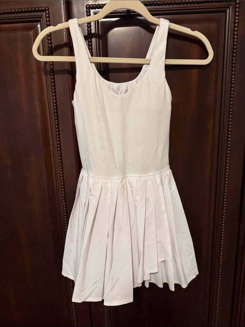 aerie White Pleated Tennis Dress